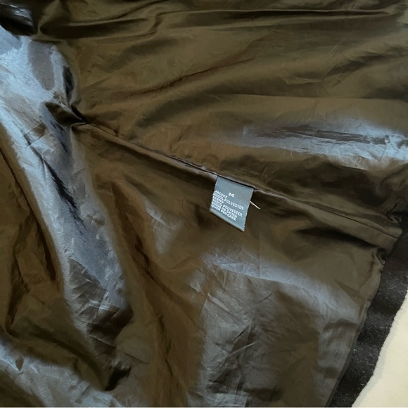 Black Button-front Felt Satin Lined Girls Midi Jacket - Picture 8 of 9